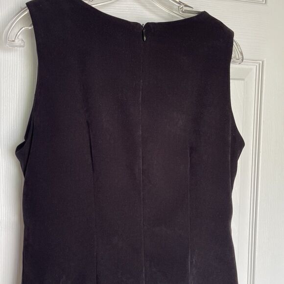 Vintage 90's Vision Apparel Black Dress Womens Size 8 Faux Suede Sleeveless - Picture 15 of 16